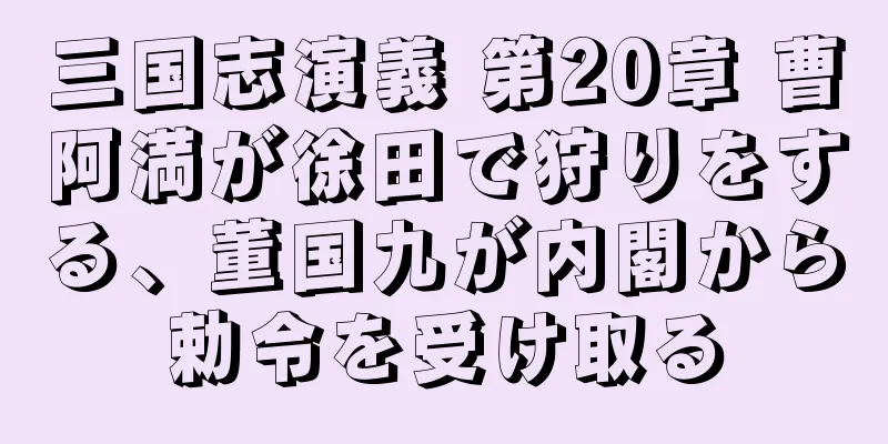 三国志演義 第20章 曹阿満が徐田で狩りをする、董国九が内閣から勅令を受け取る