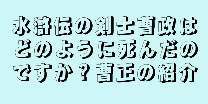 水滸伝の剣士曹政はどのように死んだのですか？曹正の紹介