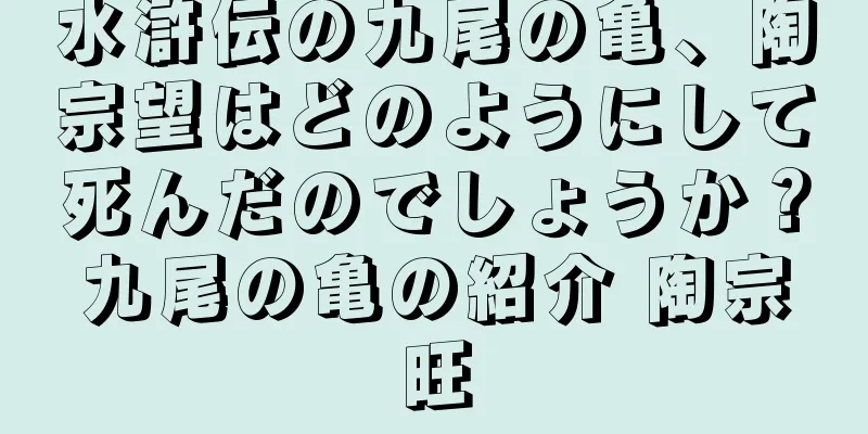 水滸伝の九尾の亀、陶宗望はどのようにして死んだのでしょうか？九尾の亀の紹介 陶宗旺
