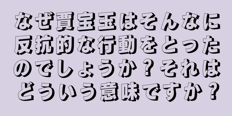 なぜ賈宝玉はそんなに反抗的な行動をとったのでしょうか？それはどういう意味ですか？