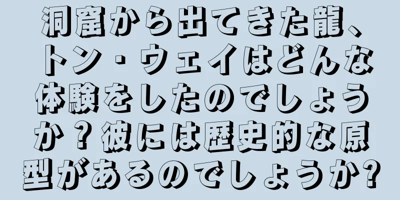 洞窟から出てきた龍、トン・ウェイはどんな体験をしたのでしょうか？彼には歴史的な原型があるのでしょうか?