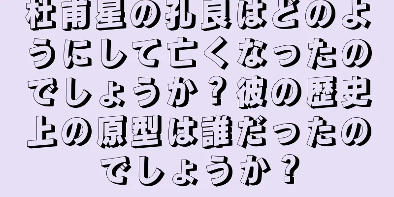 杜甫星の孔良はどのようにして亡くなったのでしょうか？彼の歴史上の原型は誰だったのでしょうか？