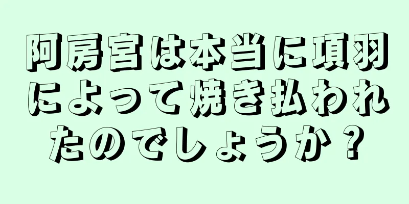 阿房宮は本当に項羽によって焼き払われたのでしょうか？
