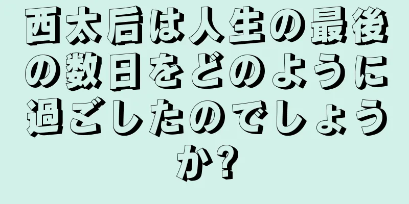 西太后は人生の最後の数日をどのように過ごしたのでしょうか?