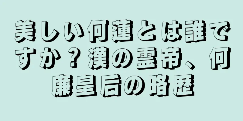 美しい何蓮とは誰ですか？漢の霊帝、何廉皇后の略歴