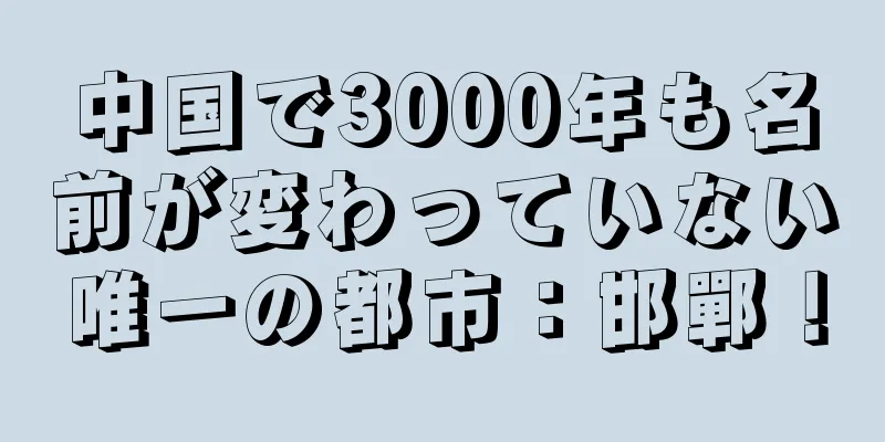 中国で3000年も名前が変わっていない唯一の都市：邯鄲！