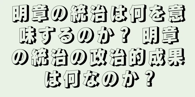 明章の統治は何を意味するのか？ 明章の統治の政治的成果は何なのか？