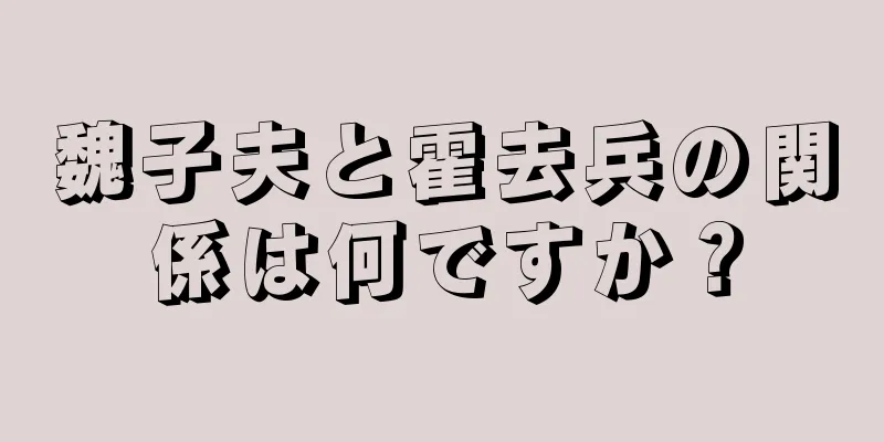 魏子夫と霍去兵の関係は何ですか？