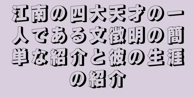 江南の四大天才の一人である文徴明の簡単な紹介と彼の生涯の紹介