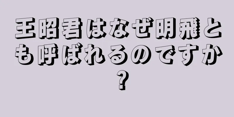 王昭君はなぜ明飛とも呼ばれるのですか？