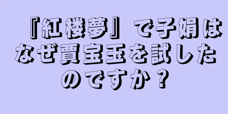 『紅楼夢』で子娟はなぜ賈宝玉を試したのですか？