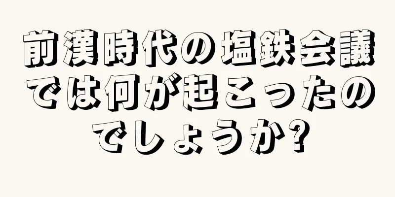 前漢時代の塩鉄会議では何が起こったのでしょうか?