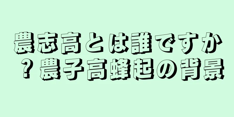 農志高とは誰ですか？農子高蜂起の背景