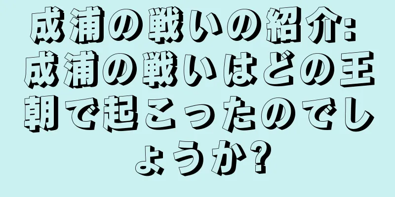 成浦の戦いの紹介: 成浦の戦いはどの王朝で起こったのでしょうか?