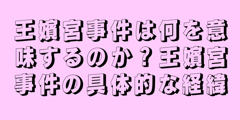 王嬪宮事件は何を意味するのか？王嬪宮事件の具体的な経緯