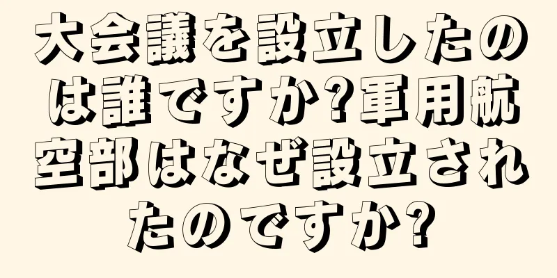 大会議を設立したのは誰ですか?軍用航空部はなぜ設立されたのですか?