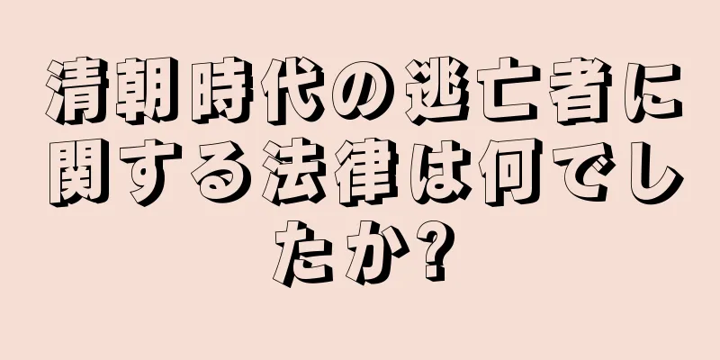 清朝時代の逃亡者に関する法律は何でしたか?