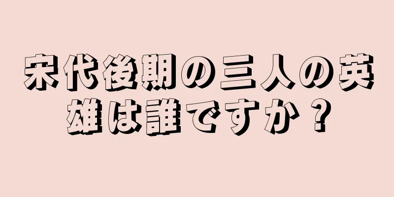 宋代後期の三人の英雄は誰ですか？