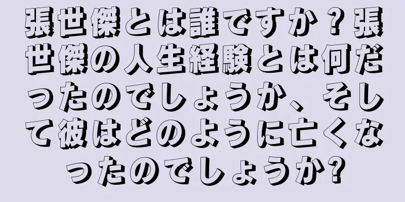 張世傑とは誰ですか？張世傑の人生経験とは何だったのでしょうか、そして彼はどのように亡くなったのでしょうか?