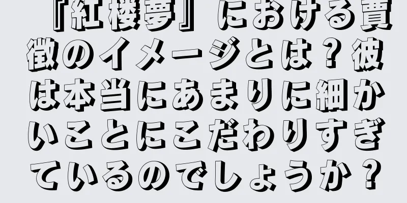 『紅楼夢』における賈徴のイメージとは？彼は本当にあまりに細かいことにこだわりすぎているのでしょうか？