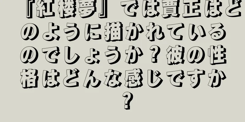 『紅楼夢』では賈正はどのように描かれているのでしょうか？彼の性格はどんな感じですか？
