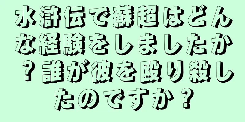 水滸伝で蘇超はどんな経験をしましたか？誰が彼を殴り殺したのですか？
