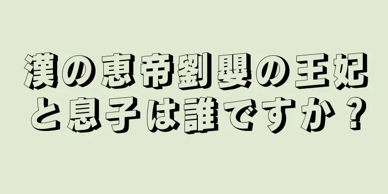 漢の恵帝劉嬰の王妃と息子は誰ですか？