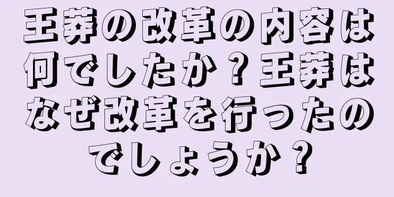 王莽の改革の内容は何でしたか？王莽はなぜ改革を行ったのでしょうか？