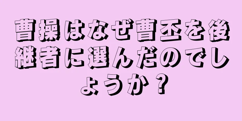 曹操はなぜ曹丕を後継者に選んだのでしょうか？