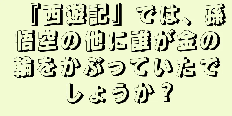 『西遊記』では、孫悟空の他に誰が金の輪をかぶっていたでしょうか？