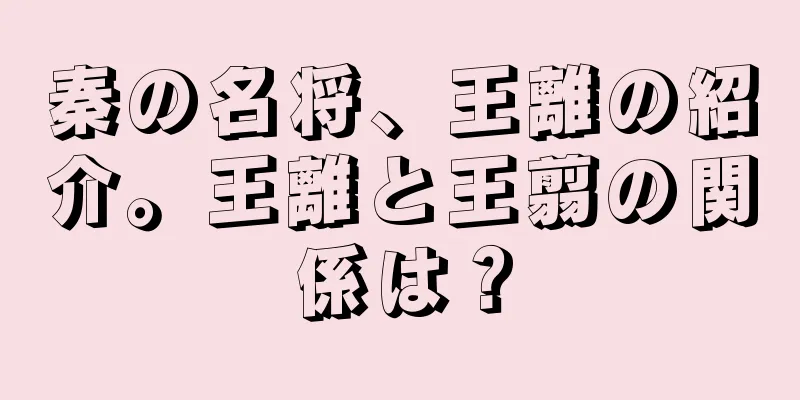 秦の名将、王離の紹介。王離と王翦の関係は？