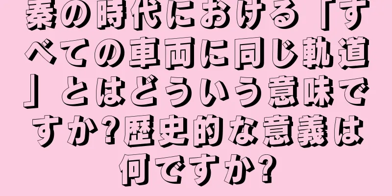秦の時代における「すべての車両に同じ軌道」とはどういう意味ですか?歴史的な意義は何ですか?