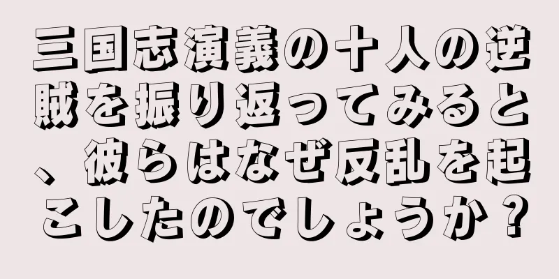 三国志演義の十人の逆賊を振り返ってみると、彼らはなぜ反乱を起こしたのでしょうか？