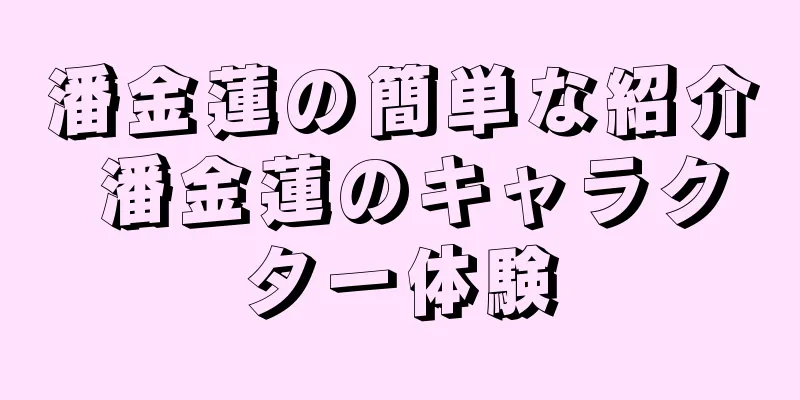 潘金蓮の簡単な紹介 潘金蓮のキャラクター体験