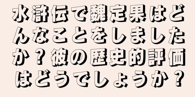 水滸伝で魏定果はどんなことをしましたか？彼の歴史的評価はどうでしょうか？