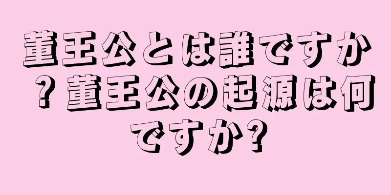 董王公とは誰ですか？董王公の起源は何ですか?