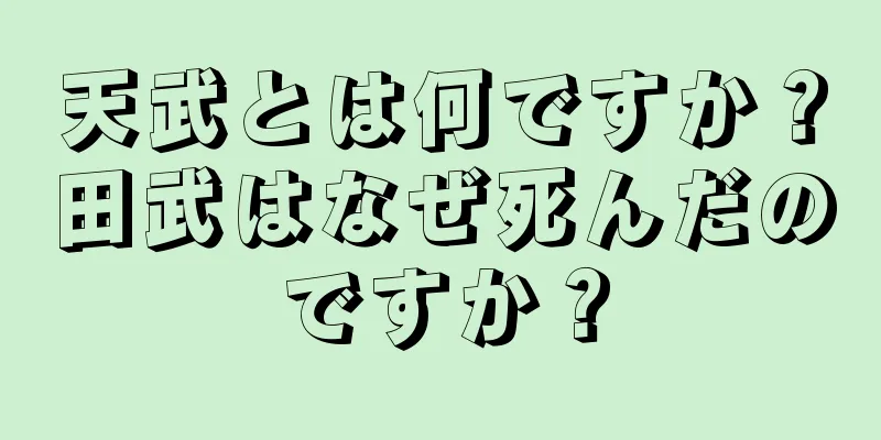 天武とは何ですか？田武はなぜ死んだのですか？