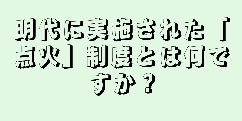 明代に実施された「点火」制度とは何ですか？