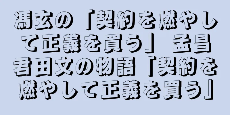 馮玄の「契約を燃やして正義を買う」 孟昌君田文の物語「契約を燃やして正義を買う」