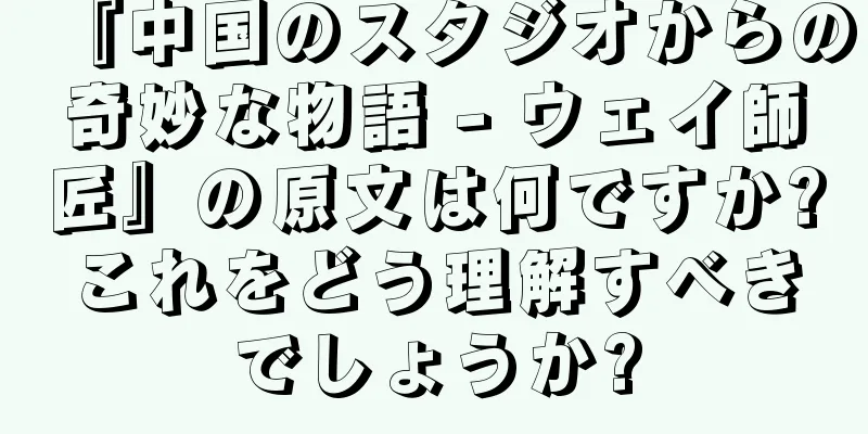 『中国のスタジオからの奇妙な物語 - ウェイ師匠』の原文は何ですか?これをどう理解すべきでしょうか?