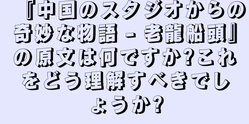 『中国のスタジオからの奇妙な物語 - 老龍船頭』の原文は何ですか?これをどう理解すべきでしょうか?