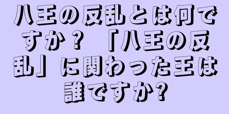八王の反乱とは何ですか？ 「八王の反乱」に関わった王は誰ですか?