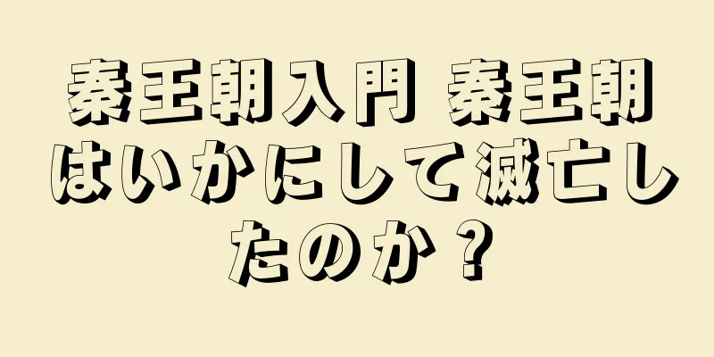 秦王朝入門 秦王朝はいかにして滅亡したのか？