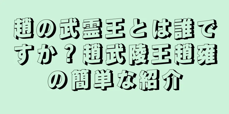 趙の武霊王とは誰ですか？趙武陵王趙雍の簡単な紹介