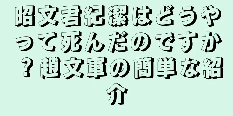 昭文君紀潔はどうやって死んだのですか？趙文軍の簡単な紹介