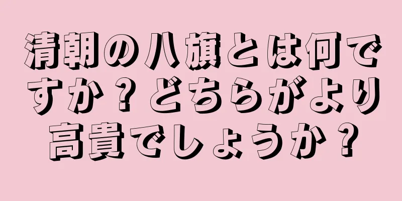 清朝の八旗とは何ですか？どちらがより高貴でしょうか？