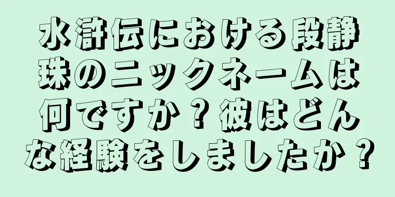 水滸伝における段静珠のニックネームは何ですか？彼はどんな経験をしましたか？