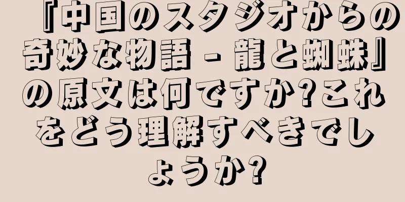 『中国のスタジオからの奇妙な物語 - 龍と蜘蛛』の原文は何ですか?これをどう理解すべきでしょうか?