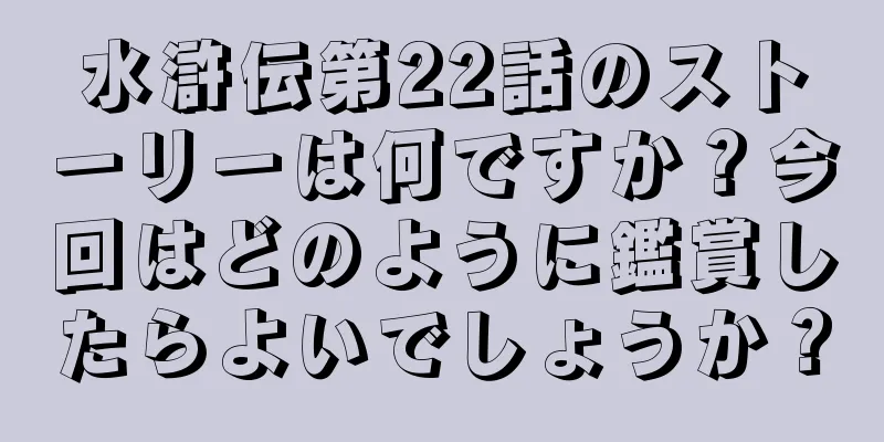 水滸伝第22話のストーリーは何ですか？今回はどのように鑑賞したらよいでしょうか？
