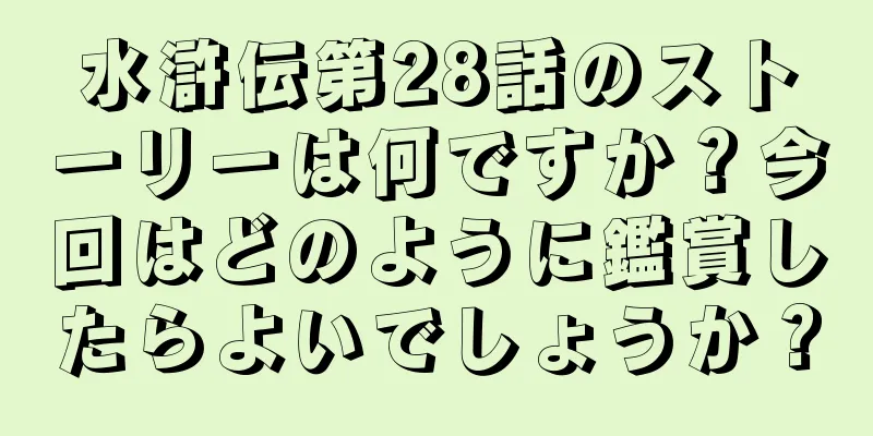水滸伝第28話のストーリーは何ですか？今回はどのように鑑賞したらよいでしょうか？